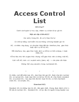 Tìm hiểu Access Control List