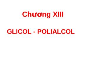 Bài giảng Glicol polialcol