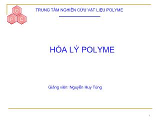 Bài giảng Hóa lý polyme