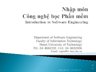 Bài giảng Nhập môn Công nghệ học phần mềm - Thiết kế và lập trình Design and Programming