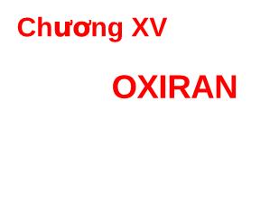 Bài giảng Oxiran và hidroxi acid