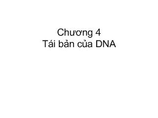 Bài giảng Tái bản của DNA