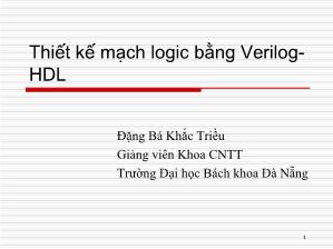 Bài giảng Thiết kế mạch logic bằng Verilog - HDL