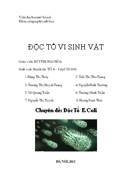 Chuyên đề Độc tố E.Coli