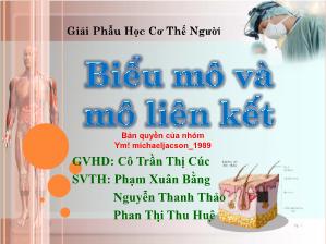 Đề tài Biểu mô và mô liên kết