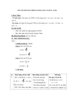 Gián án Toán 11 - Bài tập phương trình lượng giác cơ bản