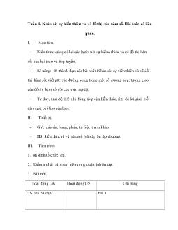 Giáo án Khảo sát sự biến thiên và vẽ đồ thị của hàm số. Bài toán có liên quan