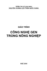 Giáo trình Công nghệ gen trong nông nghiệp