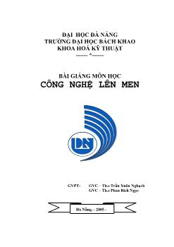 Giáo trình Công nghệ lên men