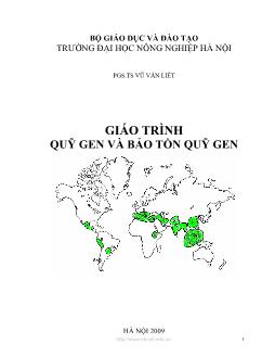 Giáo trình Quỹ gen và bảo tồn quỹ gen