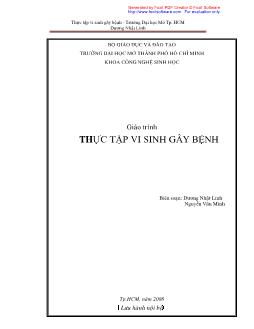 Giáo trình Thực tập vi sinh gây bệnh