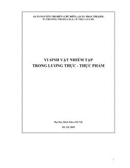 Giáo trình Vi sinh vật nhiễm tạp trong lương thực - thực phẩm