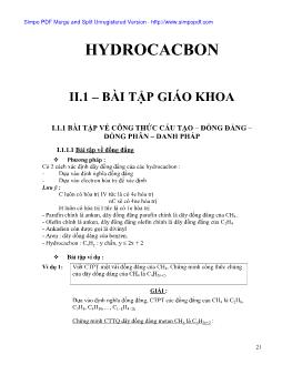 Tổng hợp bài tập Hydrocacbon