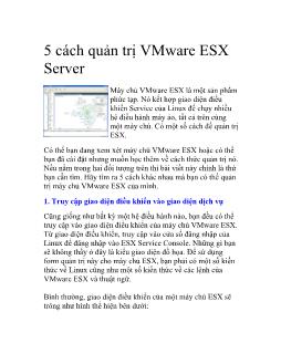 5 cách quản trị VMware ESX Server