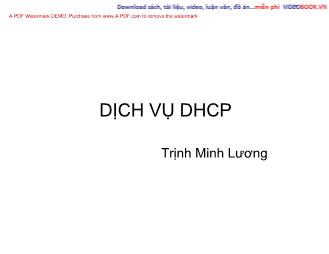 Bài giảng Dịch vụ DHCP