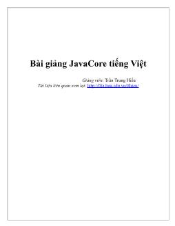 Bài giảng JavaCore tiếng Việt