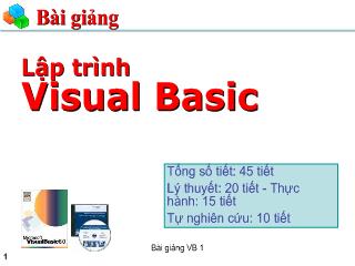 Bài giảng Lập trình Visual Basic