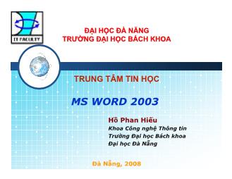 Bài giảng MS word 2003