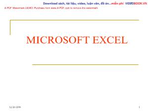 Bài giảng Thực hành Microsoft excel