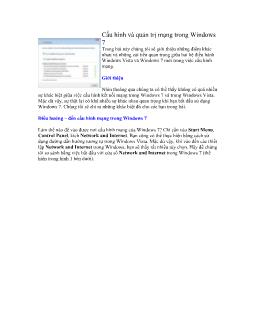 Cấu hình và quản trị mạng trong Windows 7