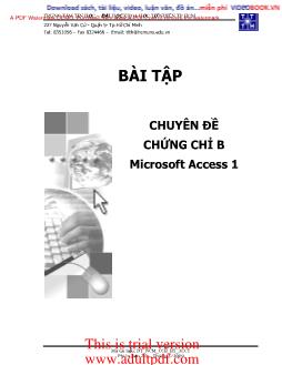 Chuyên đề Bài tập chứng chỉ B Microsoft Access 1