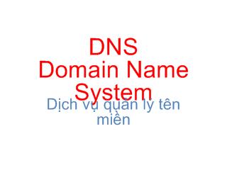DNS (Domain Name System) - Dịch vụ quản lý tên miền