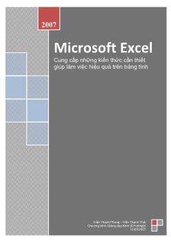 Giáo trình Microsoft Excel 2007