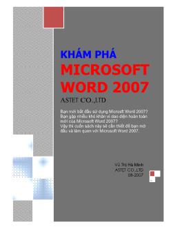 Khám phá Microsoft Word 2007