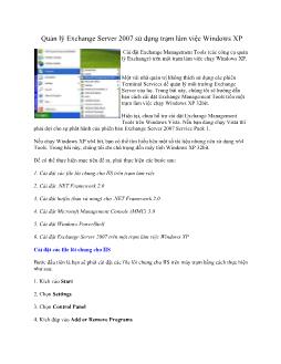 Quản lý Exchange Server 2007 sử dụng trạm làm việc Windows XP