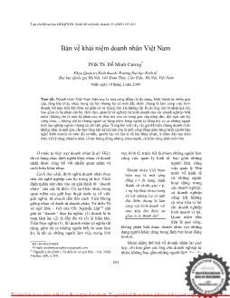 Bàn về khái niệm doanh nhân Việt Nam