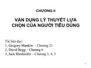 Bài giảng Vận dụng lý thuyết lựa chọn của người tiêu dùng