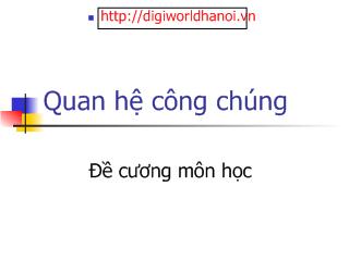 Đề cương và ôn tập môn Quan hệ công chúng