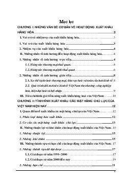 Đề tài Một số biện pháp thúc đẩy xuất khẩu các mặt hàng chủ lực của Việt Nam hiện nay