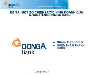 Đề tài Một số chiến lược kinh doanh của ngân hàng Donga Bank