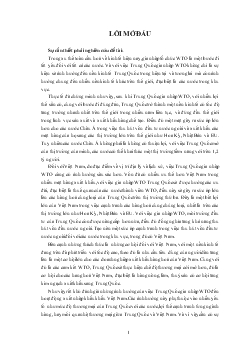Luận văn Tác động của việc Trung Quốc gia nhập tổ chức thương mại thế giới đối với xuất khẩu hàng hoá của Việt Nam