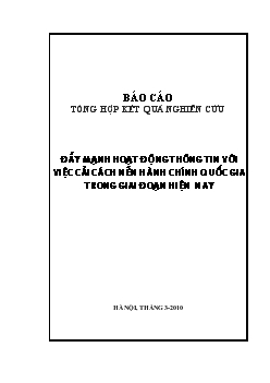 Báo cáo Đẩy mạnh hoạt động thông tin với việc cải cách nền hành chính quốc gia trong giai đoạn hiện nay