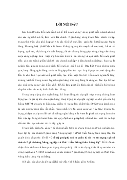 Chuyên đề Chế độ pháp lý nhằm quản lý rủi ro tín dụng tại chi nhánh Ngânh hàng Nông nghiệp và Phát triển Nông thôn Láng Hạ
