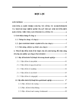 Chuyên đề Một số giải pháp nhằm đẩy mạnh hoạt động tiêu thụ sản phẩm tại công ty Eurowindow