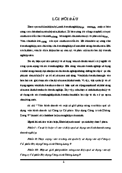 Khóa luận Vốn kinh doanh và một số giải pháp nâng cao hiệu quả sử dụng vốn kinh doanh tại Công ty Cổ phần Xây dựng Công trình Thăng Long 9
