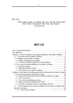 Luận văn Giải pháp nâng cao động lực cho cán bộ công nhân viên chức trong nhà xuất bản xây dựng