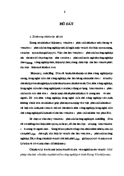 Luận văn Giải pháp thu hút vốn đầu tư phát triển công nghiệp ở tỉnh Hưng Yên hiện nay