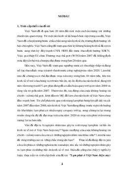 Luận văn Lạm phát ở Việt Nam hiện nay: Nguyên nhân và giải pháp