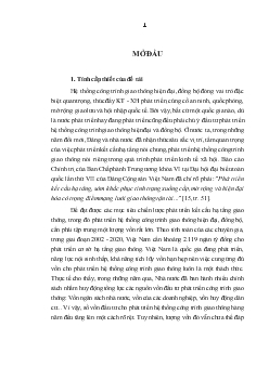 Luận văn Những giải pháp chủ yếu sử dụng vốn hỗ trợ phát triển chính thức trong các công trình giao thông Việt Nam