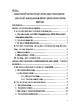 Luận văn Phát triển kinh tế hộ nông dân theo hướng sản xuất hàng hoá ở đồng bằng Sông Hồng