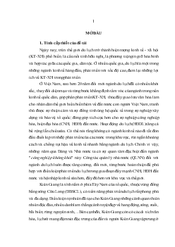Luận văn Quản lý nhà nước đối với hoạt động du lịch ở tỉnh Kiên Giang hiện nay