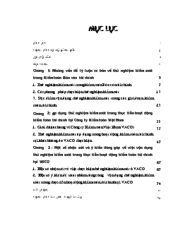 Luận văn Tăng cường vận dụng thử nghiệm kiểm soát trong kiểm toán báo cáo tài chính tại Công ty Kiểm toán Việt Nam (VACO)