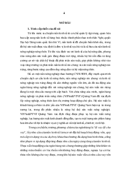 Luận văn Tín dụng của Ngân hàng Nông nghiệp và Phát triển Nông thôn đối với nông hộ ở tỉnh Quảng Nam