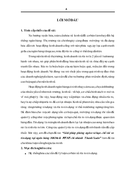 Khóa luận Giải pháp phòng ngừa và hạn chế rủi ro tín dụng tại Ngân hàng nông nghiệp và phát triển nông thôn chi nhánh Thanh Xuân