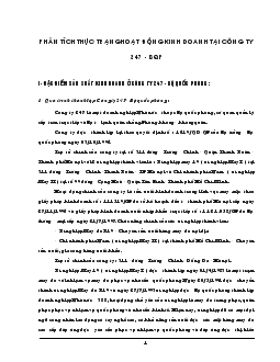 Báo cáo Phân tích thực trạng hoạt động kinh doanh tại công ty 247 - Bộ quốc phòng