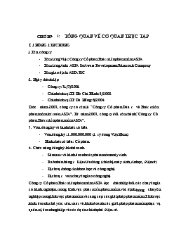 Báo cáo thực tập tại Công ty Cổ phần Phát triển phần mềm ASIA